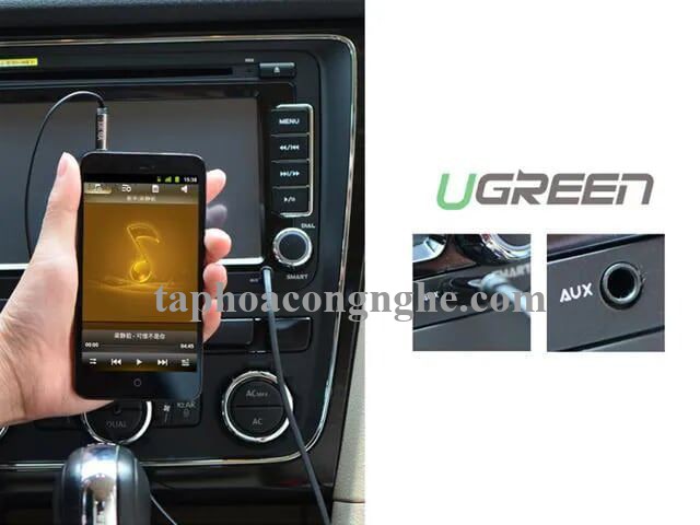 Ugreen 10723 0.5M màu Đen Cáp âm thanh 2 đầu 3.5mm dương dây dẹt AV119 30010723